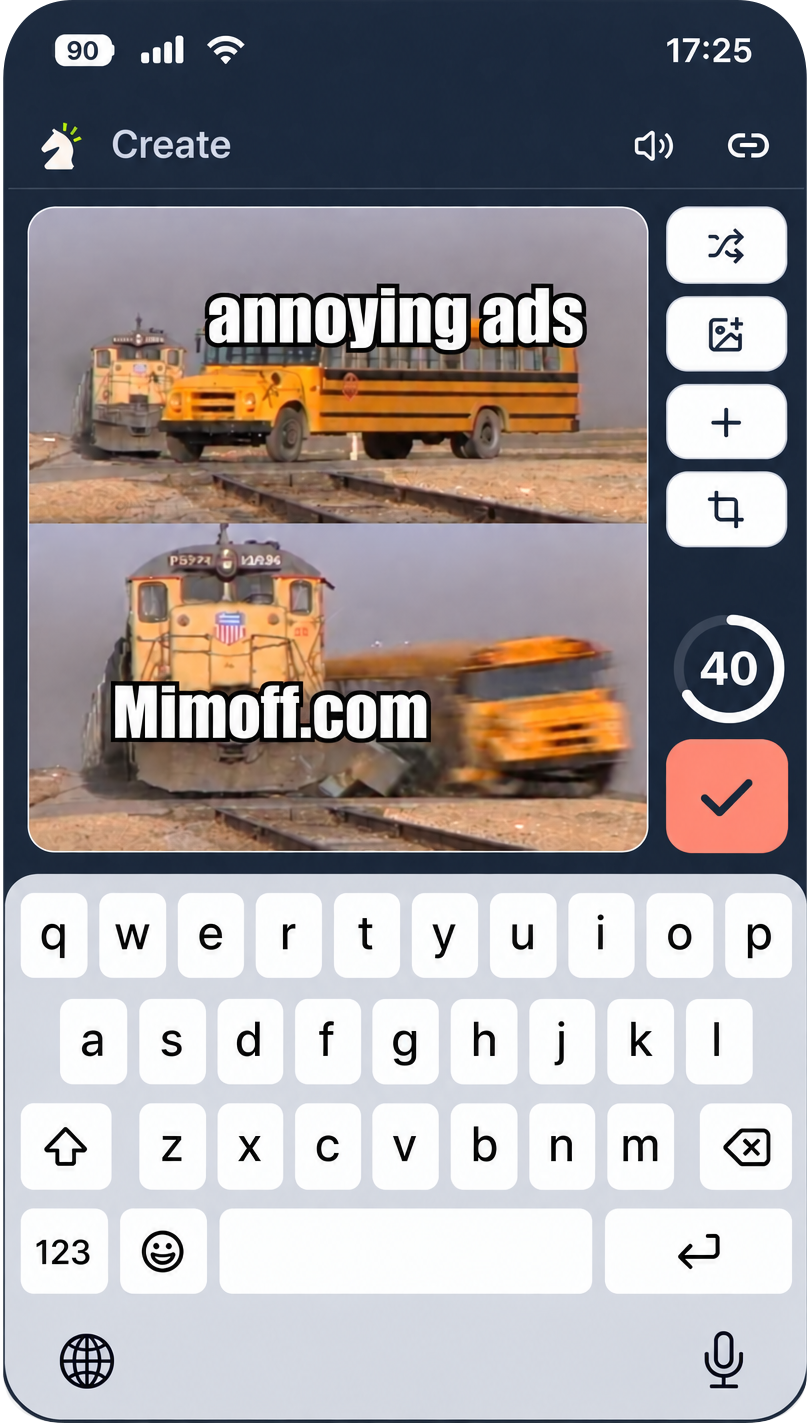 Mimoff meme creation screen
